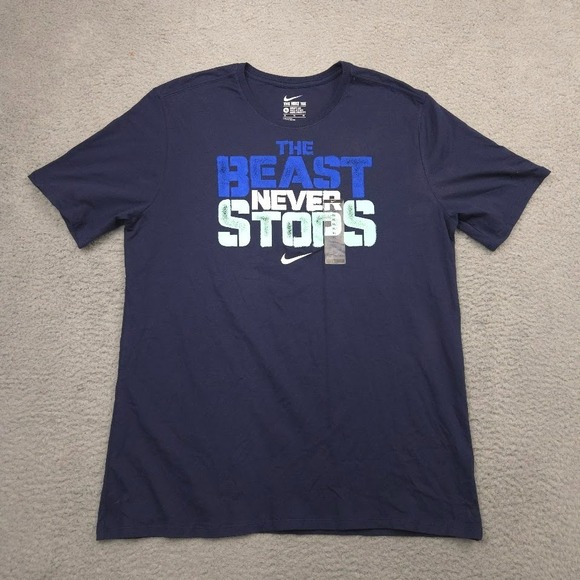 Nike Other - Nike "The Beast Never Stops" Graphic‎ T-Shirt Navy Blue XL Athletic Cut